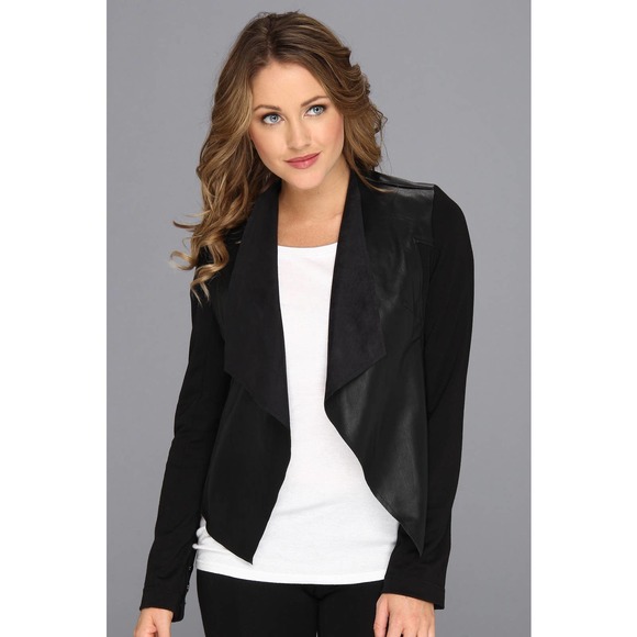 Kut from the Kloth Jackets & Blazers - Kut From The Kloth Black Faux Leather Drape Jacket